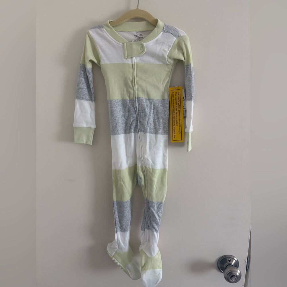 Honest Baby Clothing Organic Cotton Snug-Fit Footed Pajamas